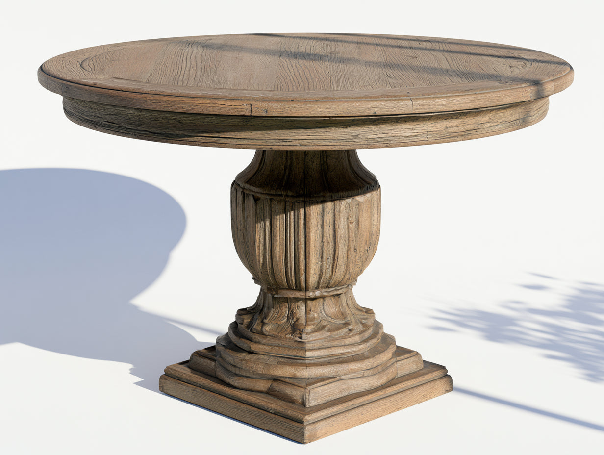 Tavolo da giardino - Legno massello - 130x130x76 cm - Naturale - Classico rustico