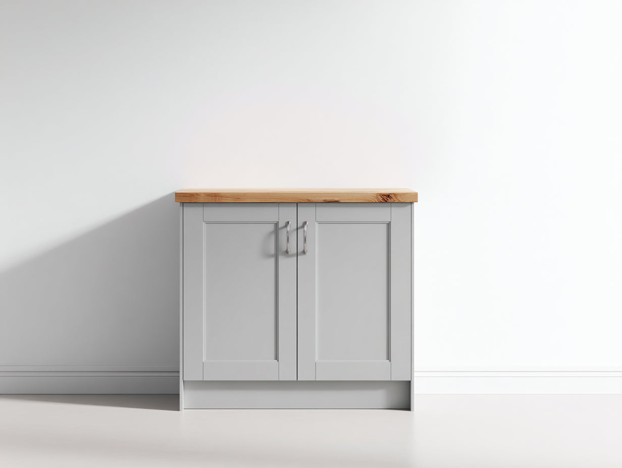 Credenza-legno ingegnerizzato-legno massello-82x40x83 cm-grigio-legno naturale-stile moderno minimalista