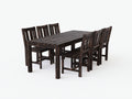 Set da pranzo da esterno - Legno massello - 175x95x75 cm - Marrone scuro - Stile rustico