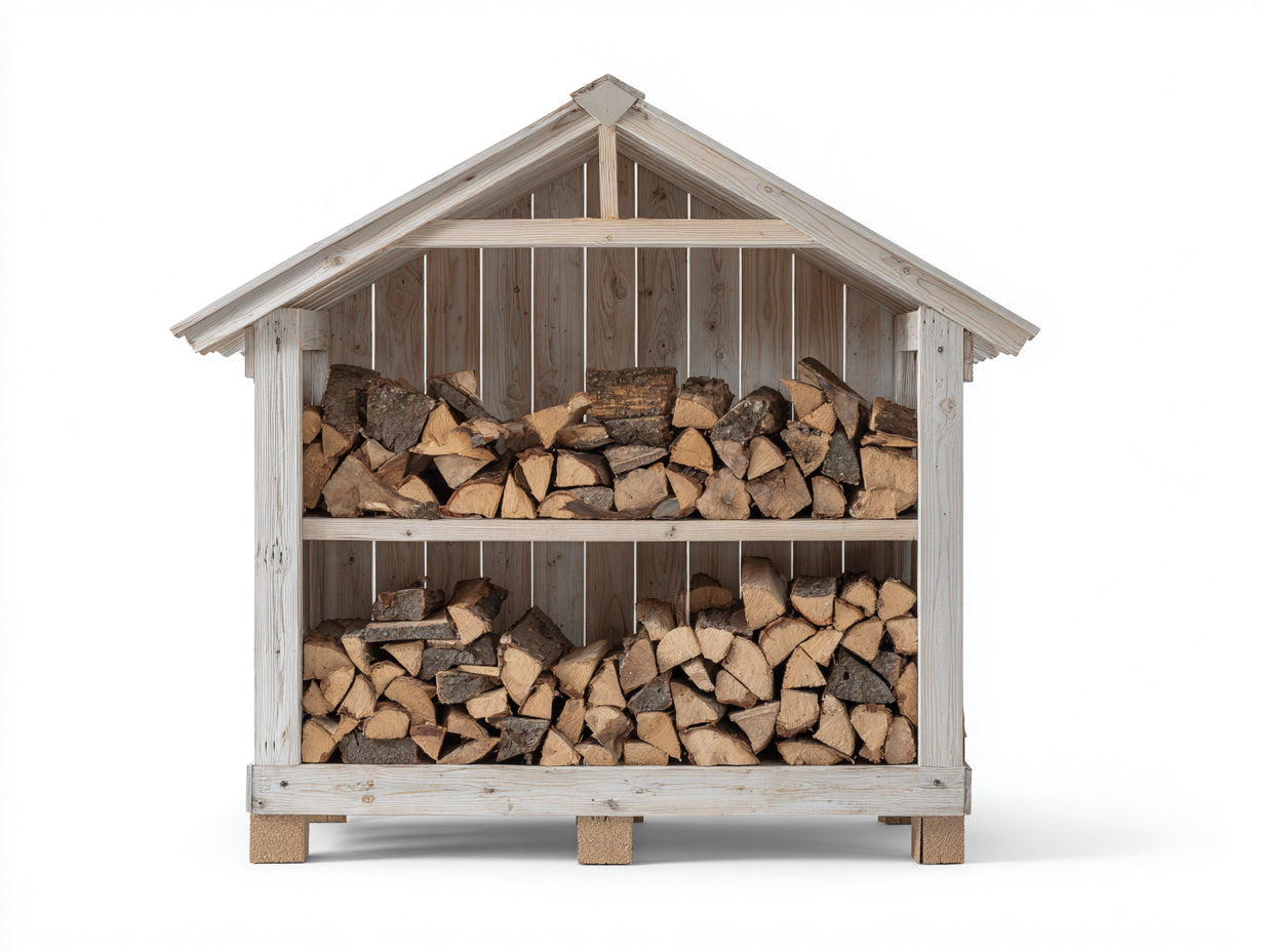 Portalegna - Legno massello - 155x68x165 cm - Legno naturale - Rustico da esterno