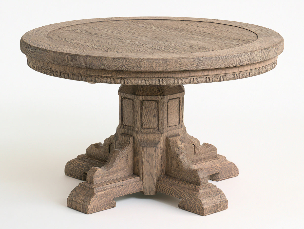 Tavolo da giardino - Legno massello - 125x125x75 cm - Grigio naturale - Classico elegante