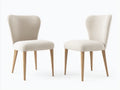 Sedia da pranzo - tessuto-legno - 54x55x83 cm - beige - moderno elegante