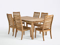 Set da pranzo da esterno - Legno massello - 160x90x75 cm - Naturale - Stile rustico moderno