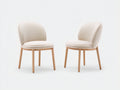 Sedia da pranzo - tessuto-legno - 55x57x82 cm - beige - moderno elegante