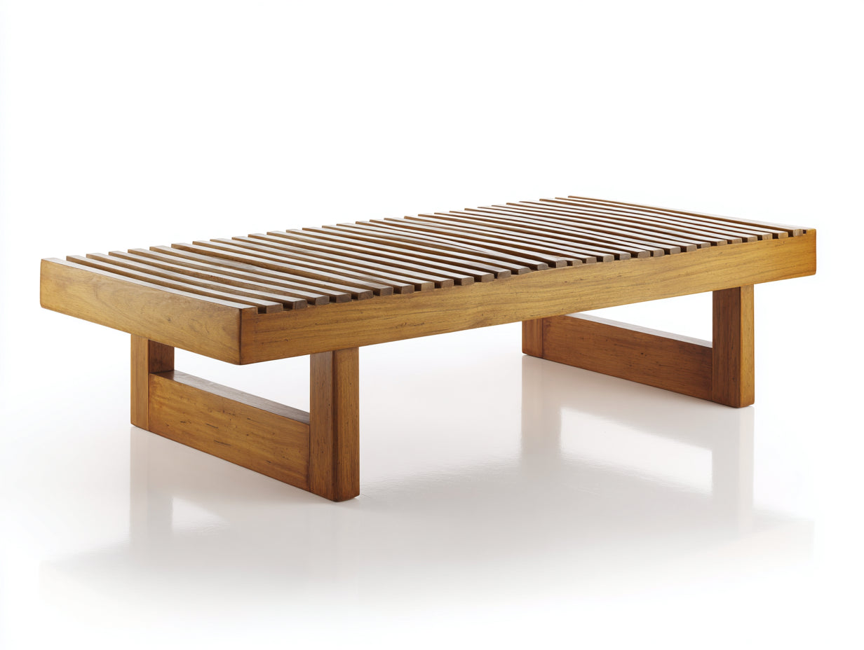 Tavolo da giardino - Legno massello - 140x70x38 cm - Naturale - Moderno minimalista