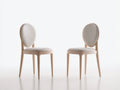 Sedia da pranzo - tessuto-legno - 53x56x83 cm - beige - moderno elegante