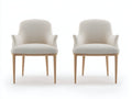 Sedia da pranzo - tessuto-legno - 56x57x83 cm - beige - moderno elegante