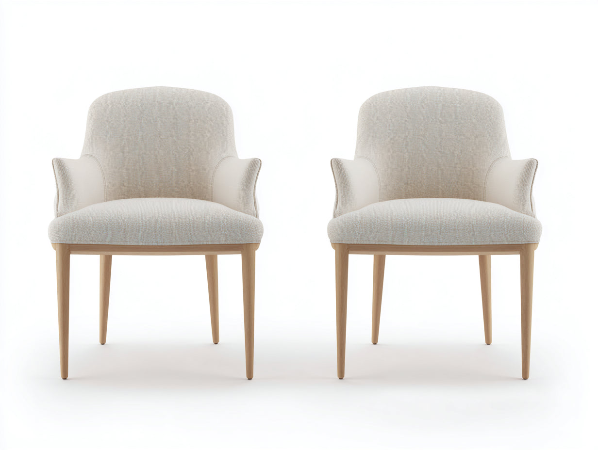 Sedia da pranzo - tessuto-legno - 56x57x83 cm - beige - moderno elegante