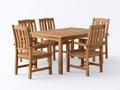 Set da pranzo da esterno - Legno massello - 160x90x75 cm - Naturale - Stile rustico moderno