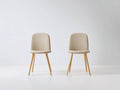 Sedia da pranzo - tessuto-legno - 52x55x82 cm - beige - moderno elegante