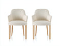 Sedia da pranzo - tessuto-legno - 57x58x82 cm - beige - moderno elegante
