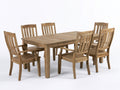 Set da pranzo da esterno - Legno massello - 170x95x75 cm - Naturale - Stile rustico moderno