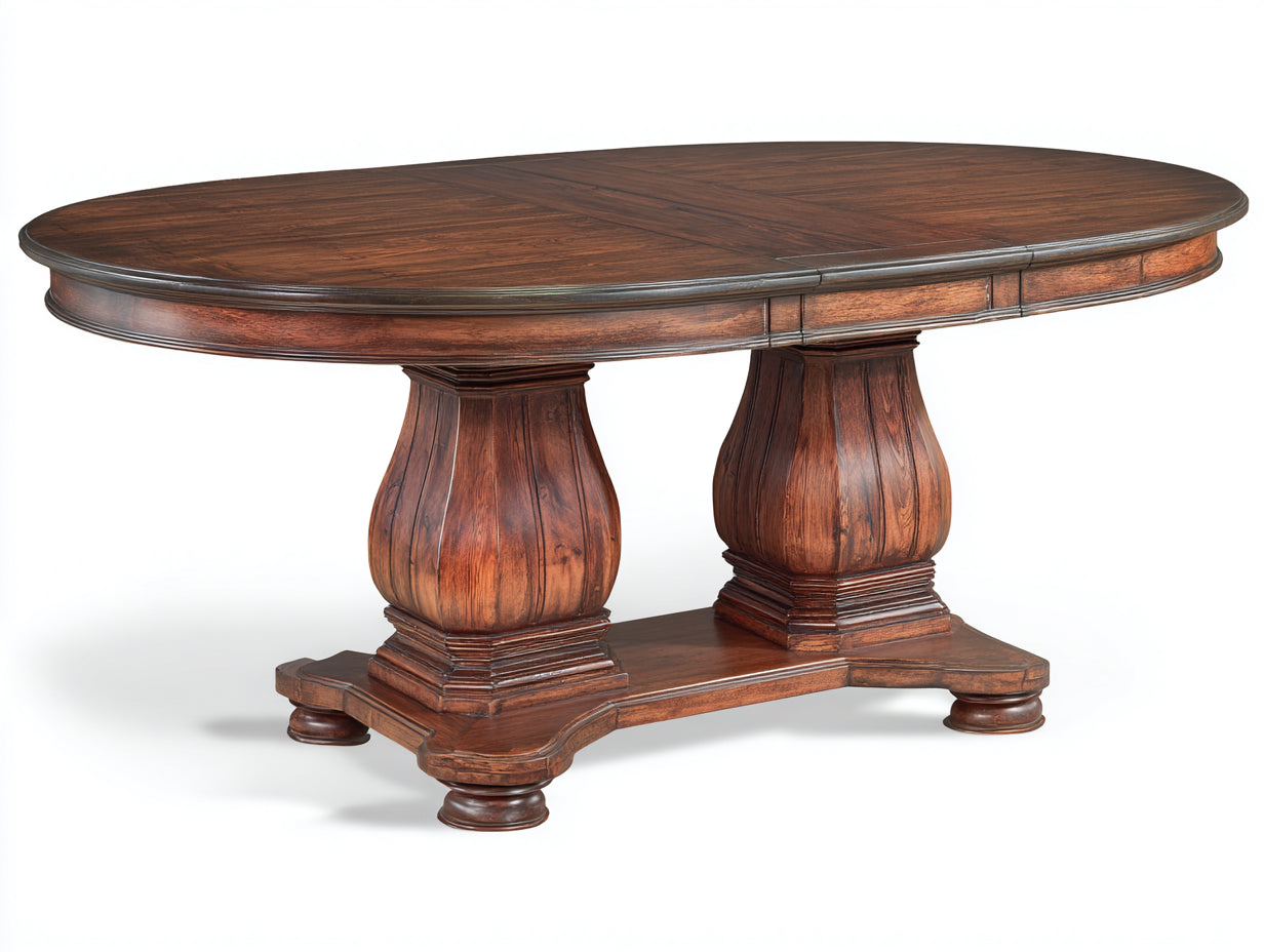 Tavolo da giardino - Legno massello - 180x100x76 cm - Marrone scuro - Classico elegante