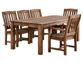 Set da pranzo da esterno - Legno massello - 160x90x75 cm - Naturale - Rustico moderno