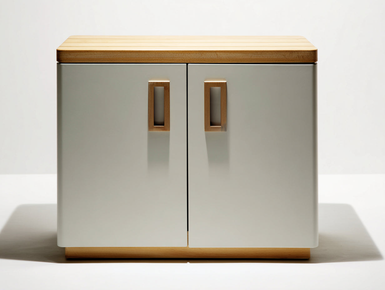 Credenza-legno ingegnerizzato-legno massello-78x39x83 cm-grigio-legno naturale-stile minimal moderno