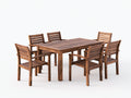 Set da pranzo da esterno - Legno massello - 175x95x75 cm - Naturale - Stile rustico moderno