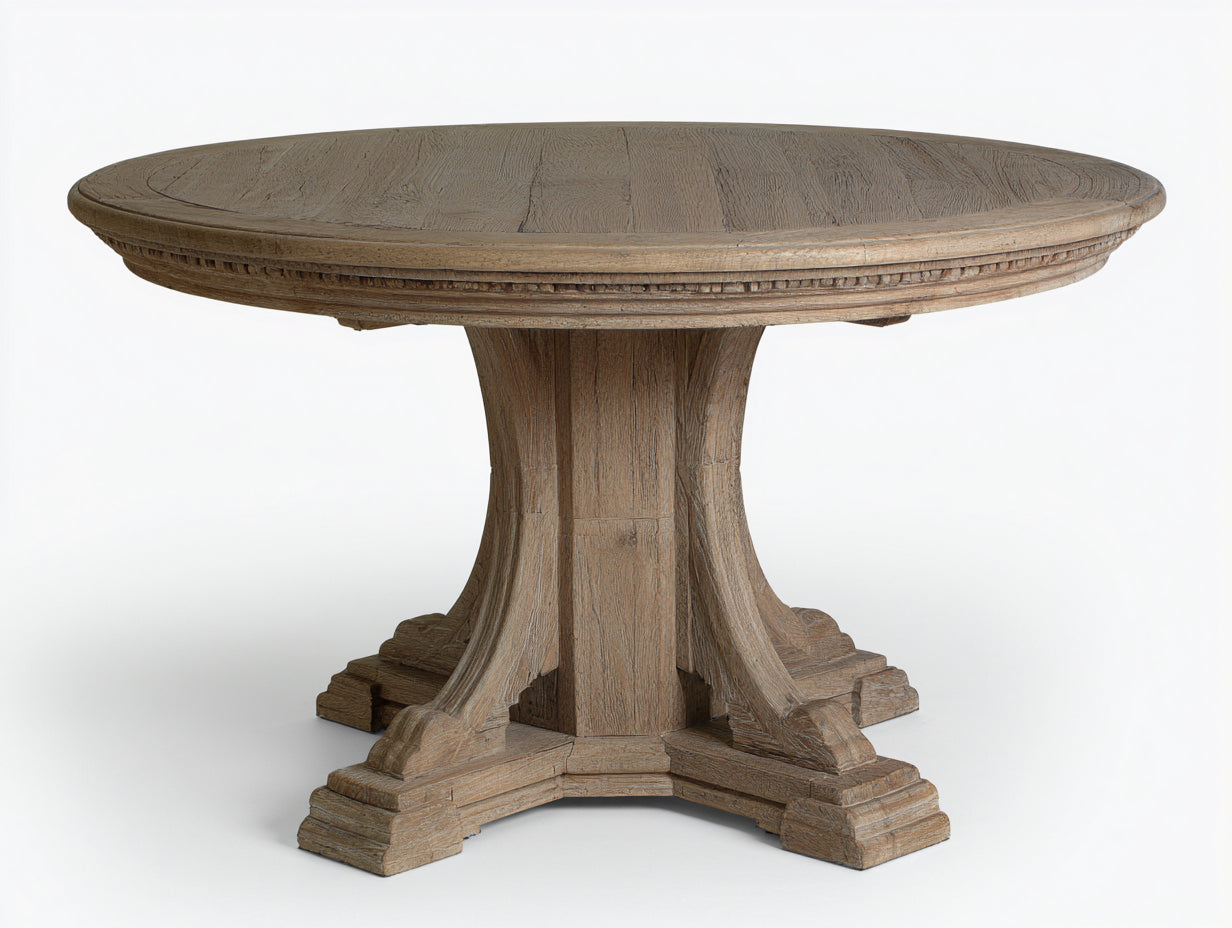 Tavolo da giardino - Legno massello - 135x135x76 cm - Naturale - Classico rustico
