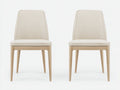 Sedia da pranzo - tessuto-legno - 52x54x84 cm - beige - moderno elegante