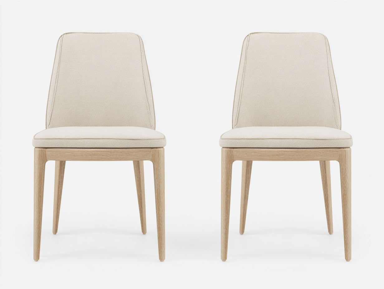Sedia da pranzo - tessuto-legno - 52x54x84 cm - beige - moderno elegante