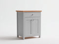 Credenza-legno ingegnerizzato-legno massello-72x40x85 cm-grigio-legno naturale-stile moderno compatto