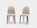 Sedia da pranzo - tessuto-legno - 52x48x84 cm - beige - moderno minimal