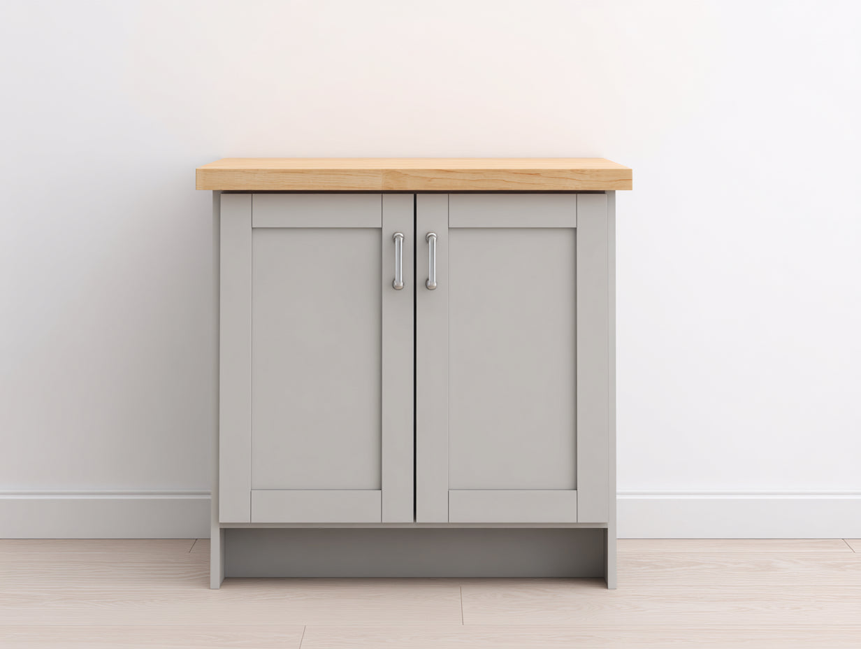 Credenza-legno ingegnerizzato-legno massello-80x40x84 cm-grigio-legno naturale-stile moderno elegante