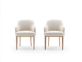 Sedia da pranzo - tessuto-legno - 56x58x82 cm - beige - moderno elegante